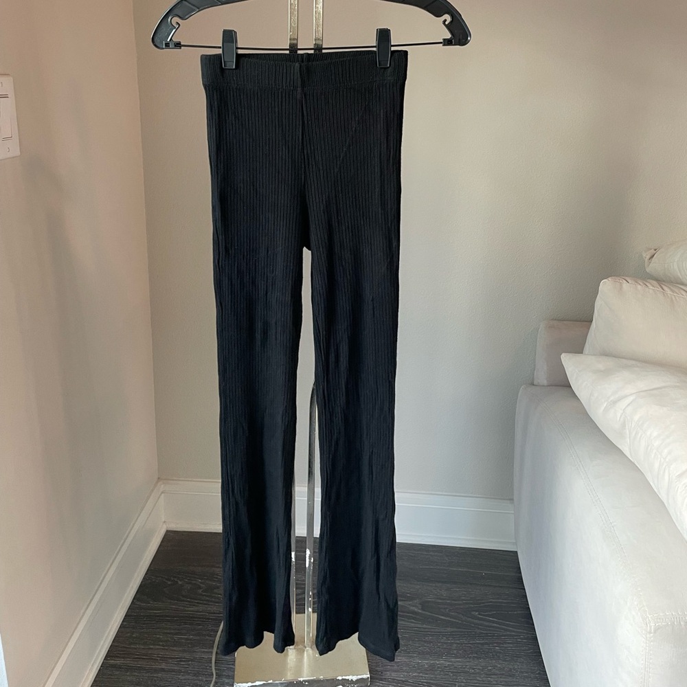 LNA Laurel Black Ribbed Flare Pants, size XS - Picture 4 of 6